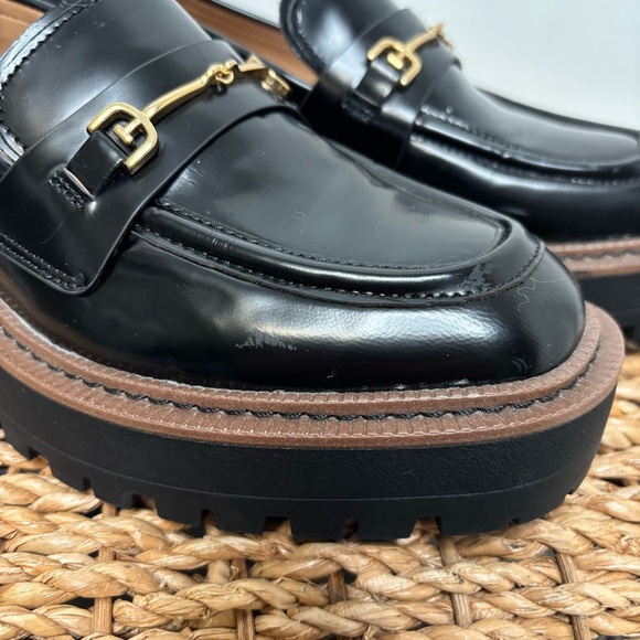 Sam Edelman Black Chunky Loafers Size 8, “Laurs” Leather - Picture 3 of 10